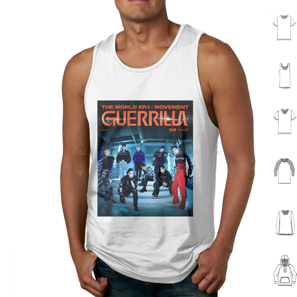 Ateez-The World Ep.1 : Movement Guerrilla Tank Tops Print Cotton Ateez Ateez The World Ep 1 Movement Ateez The