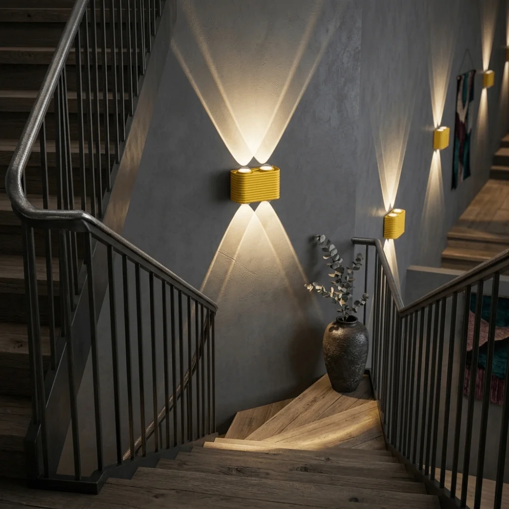 Waterproof LED Wall Sconce Warm Light Minimalist Design Double Head Wall Sconce Stable Structure Easy to Mount Wash Wall Light