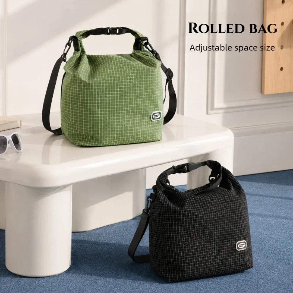 1× Lightweight Waterproof Roll‑Top Bag Compressible Storage Pouch Portable Handbag for Camping Hiking Travel Commute Outdoor Use