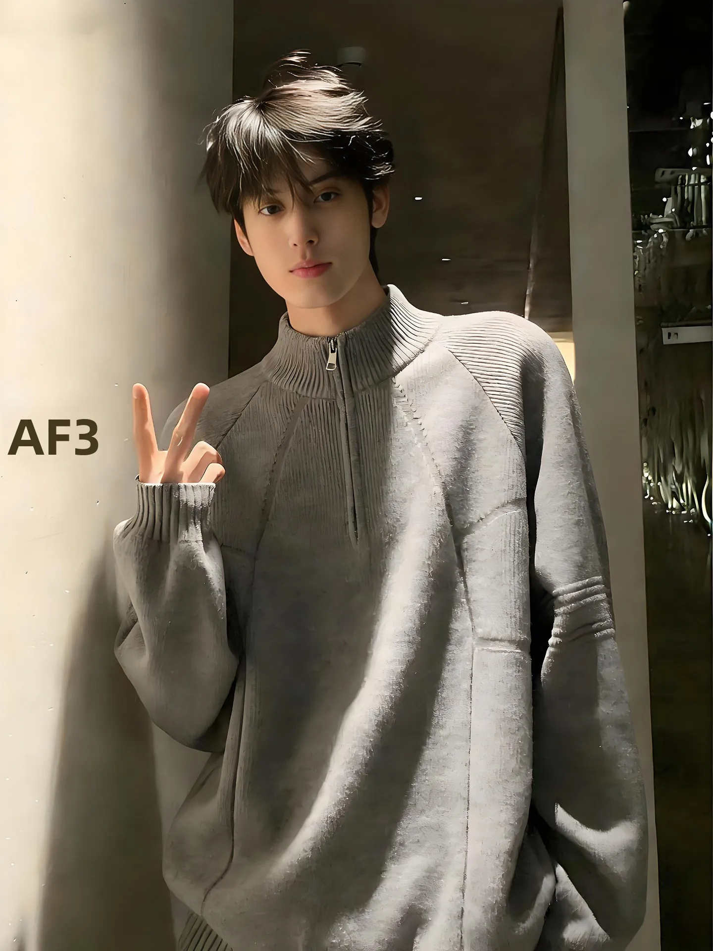 

Cleanfit Men's Thiened Lazy Sle Knitted Sweater Stand Collar f Zipper Autumn Winter American Sle Outerwear Casual Co...