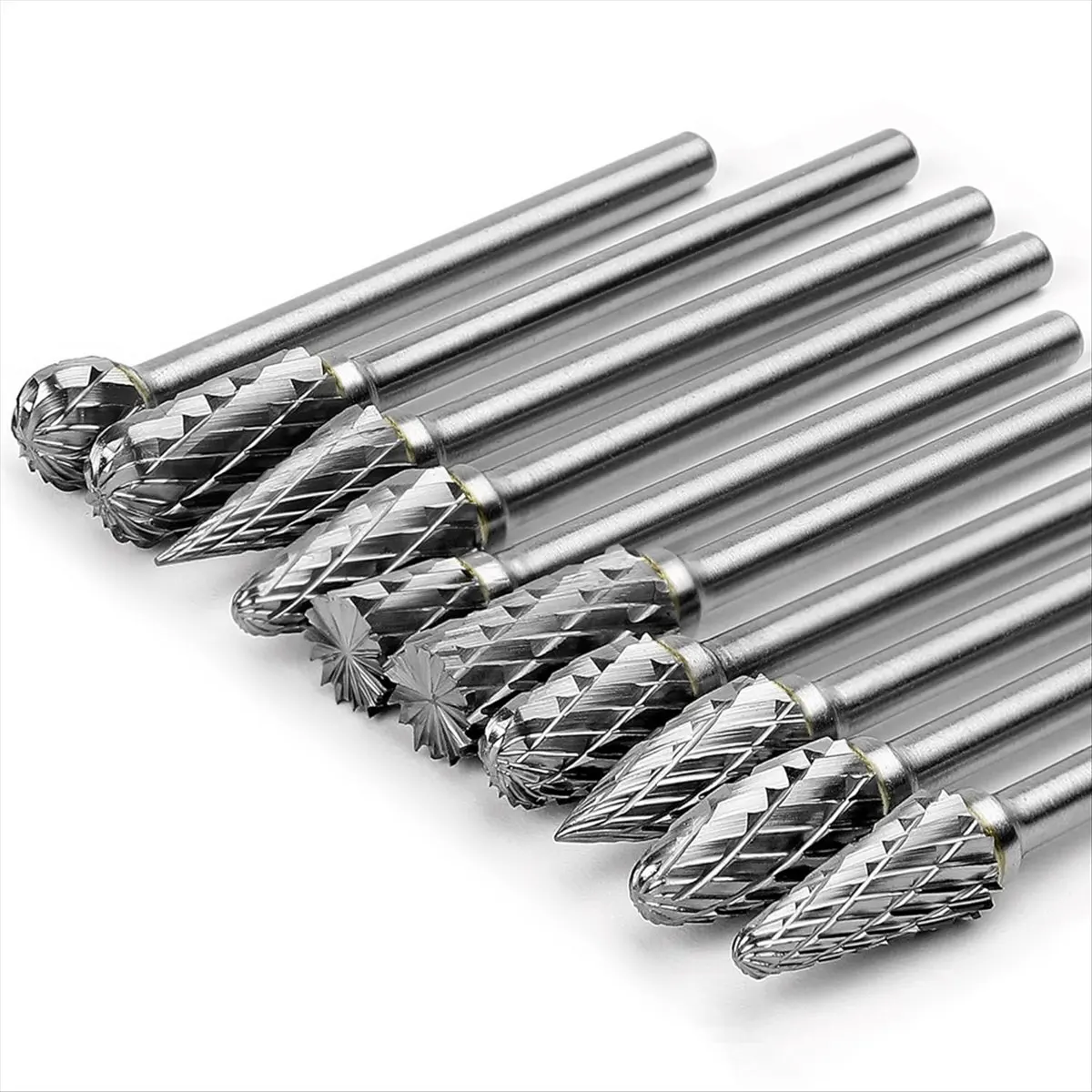 【Multifunctional】 Carbide Burr Set Compatible with for Rotary 1/8inch Shank 10PCS Die Grinder Rotary Tool Rasp Bits Accessories