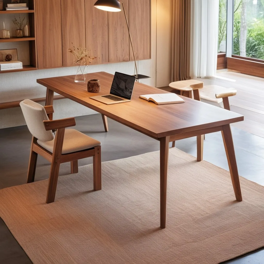 Solid Wood Legs, Large Desk in The Living Room, Office Study, Reading and Learning Home Sinology Desks and Chairs