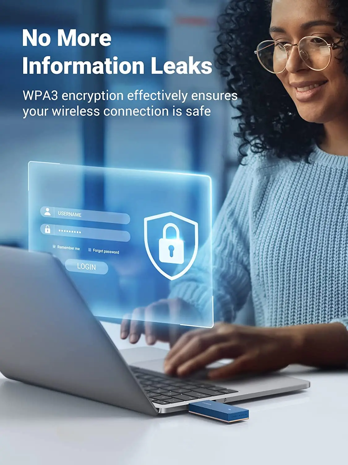 UGREEN USB WiFi 6 محول للكمبيوتر المحمول AX1800 1800Mbps 5G 2.4G ثنائي النطاق واي فاي دونغل عالية السرعة USB3.0 محول الشبكة اللاسلكية