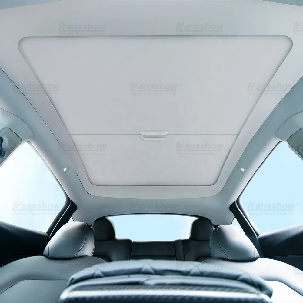 Hansshow Model Y Retractable Glass Roof Roller Sunshade For Tesl Car Accessories Sun Shade