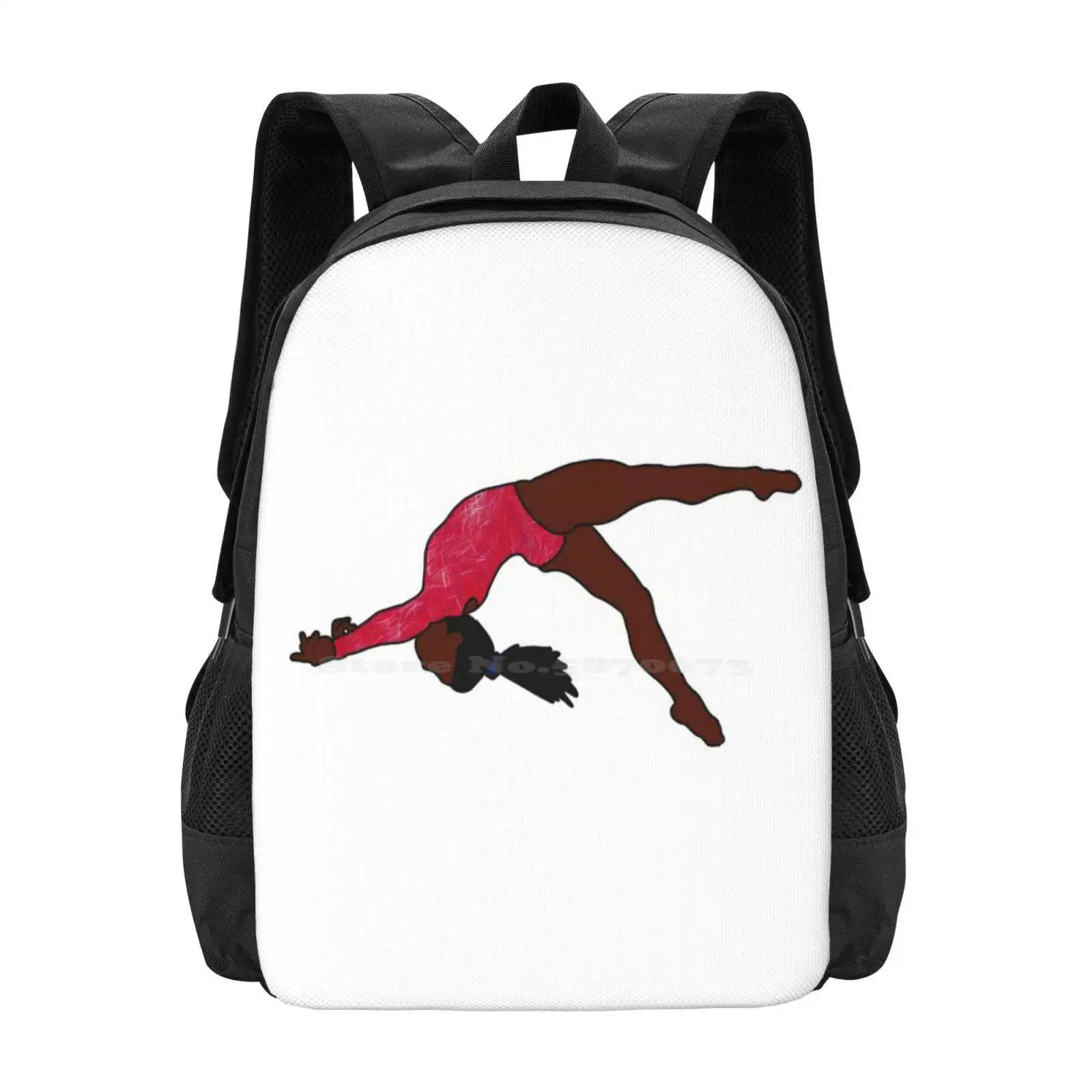 Simone Biles Gymnastics Drawing Backpack For Student School Laptop Travel Bag Simone Biles Artistic Gymnastics Gym Kid Uneven