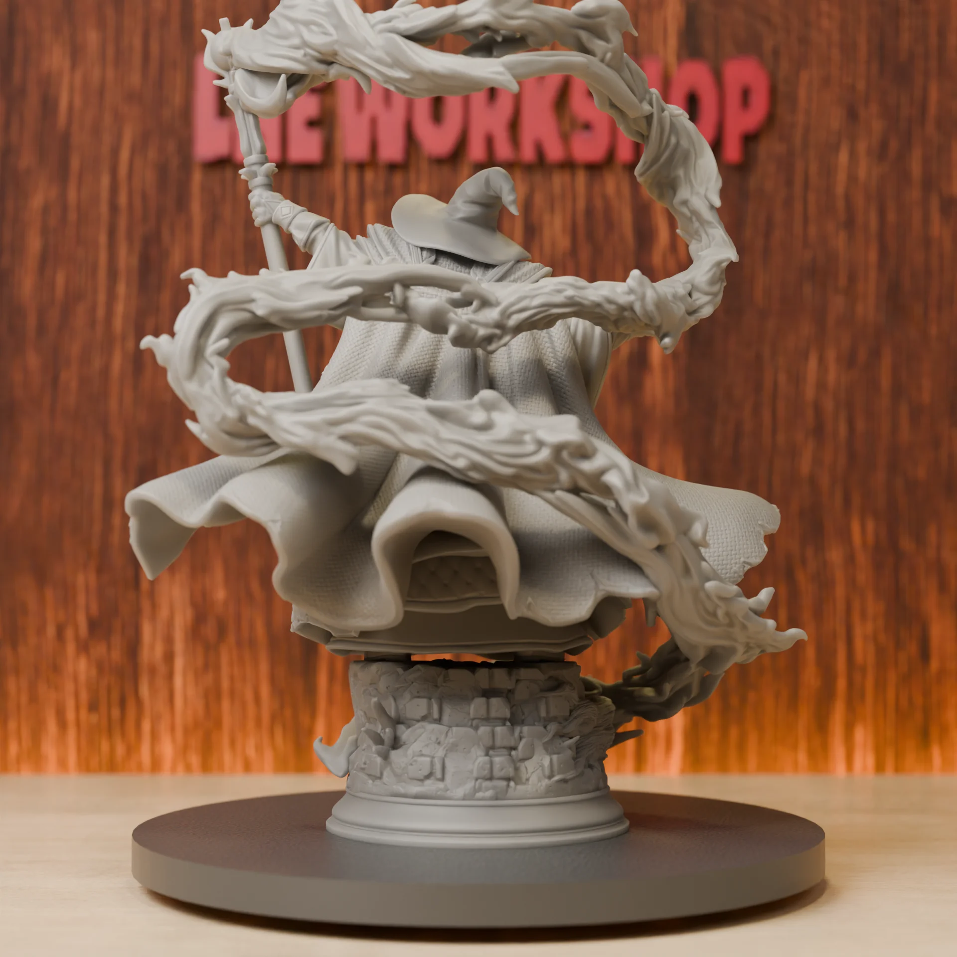 Elder Wizard Miniatures | 28mm-75mm | Resin 3D Printed DND Pathfinder Mini | Unpainted Grey
