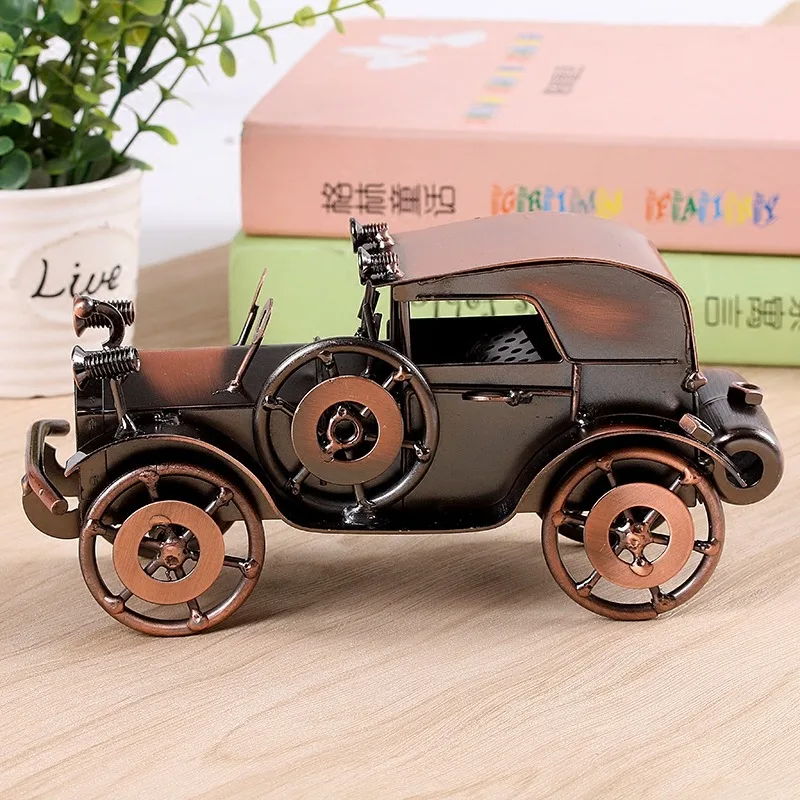 Metal iron art classic car model home interior decorations home furnishing bookcase ornaments clothing store bar Decoration