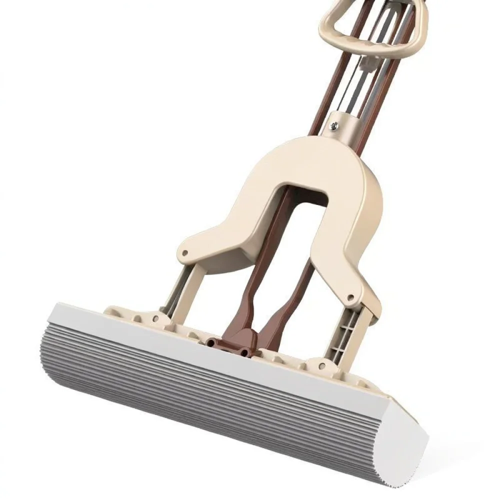 Hands Free Self Wringing Sponge Mop For Home Floor Cleaning Thickened Stainless Steel Handle Absorbent PVA Head Easy Clean