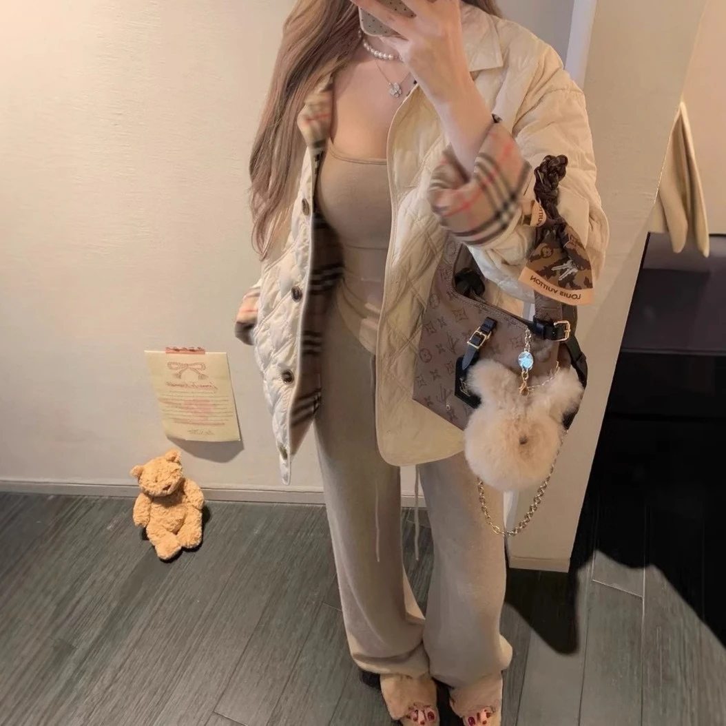 25 منتجًا جديدًا في أوائل الخريف، سترة مبطنة بالقطن ذات صدر واحد ونحيفة وخصر عين رفيع وأكمام طويلة