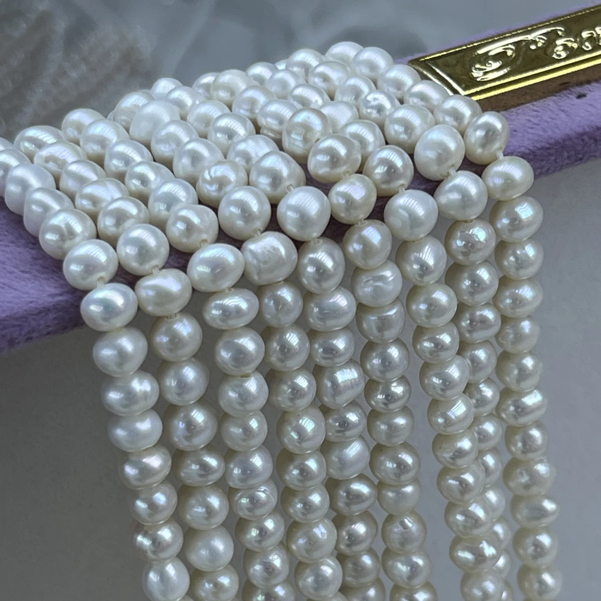 

AA 5-6mm Potato-shaped Punch Beads White Natural Freshwater Pearls Beads for Jewelry Making DIY Necklace Bracelet Accessories