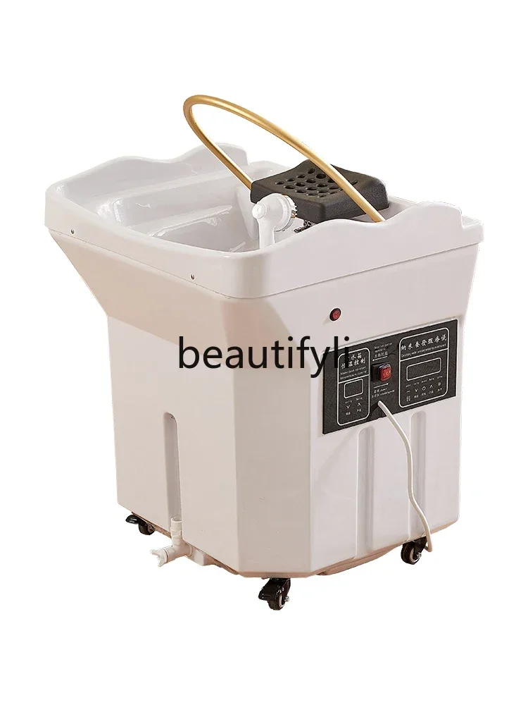 Barber shop special beauty beauty ear picking spa shampoo machine movable head treatment bed