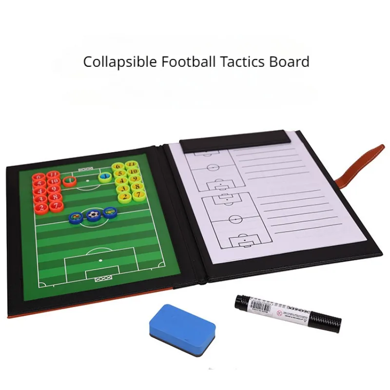 Football Coaching Strategy Board Foldable Soccer Strategy Teaching Clipboard Kit Magnetic Tactic Board Football Match Equipment