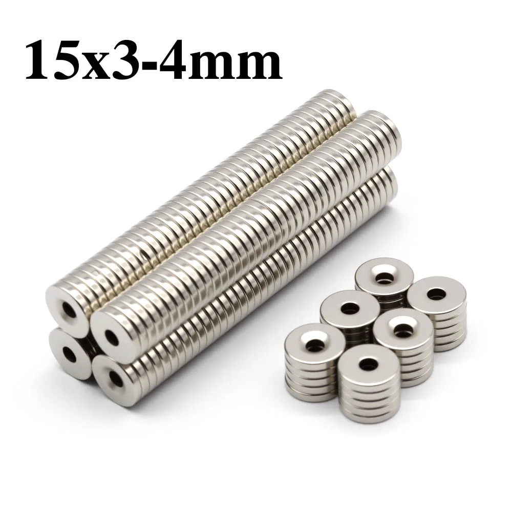 

15x3-4mm Super Powerful Round With Holes Magnet Neodymium Magnet NdfeB N35 Strong Permanent Magnetic imanes Refrigerator Magnet