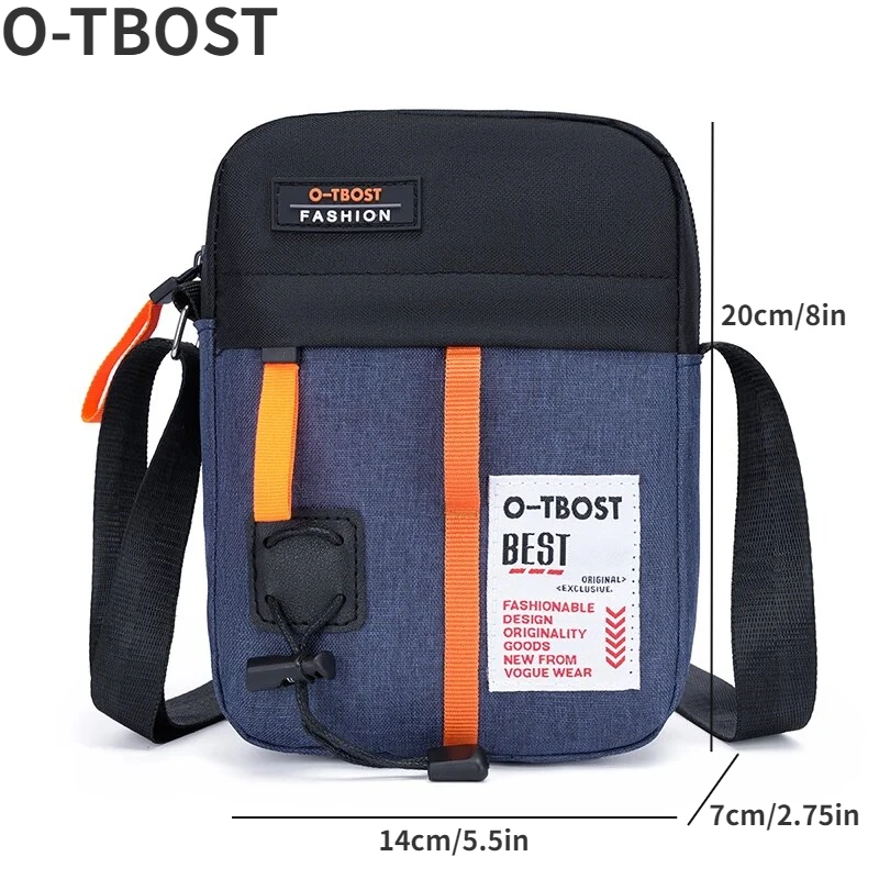 O-TBOST Men\'s Shoulder Bag 2024 New Casual and fashion Men\'s Bag Waterproof Outdoor Multi-Functional Crossbody Bag