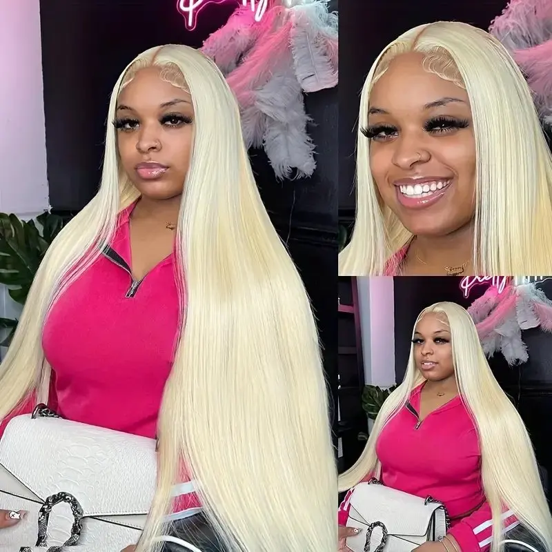 13x6 HD Lace Frontal Wig 18 Inch 613 Blonde  13x4 Front 180% Straight Transparent Pre-plucked Brazilian For Women Human Hair Wig