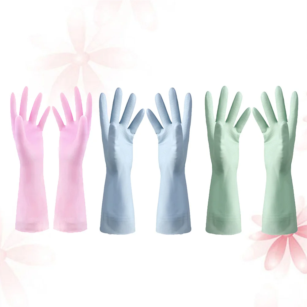 

3 Pairs Dishwashing Gloves Microfiber Car Automotive Cloth Cleaning Cloths for Mikrofiber Cars Water Proof Waterproof Rubber