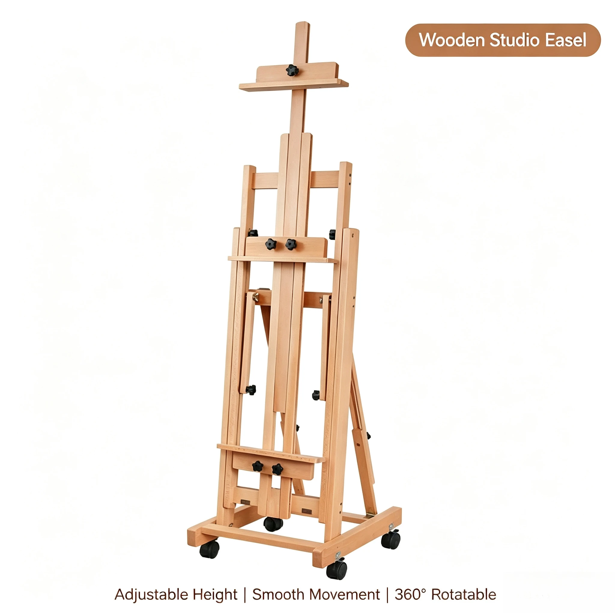 Beech Wood Dual Purpose Floor Easel Adjustable Art Drawing Stand For Student Sketch Painting Advertising Poster Display Holder