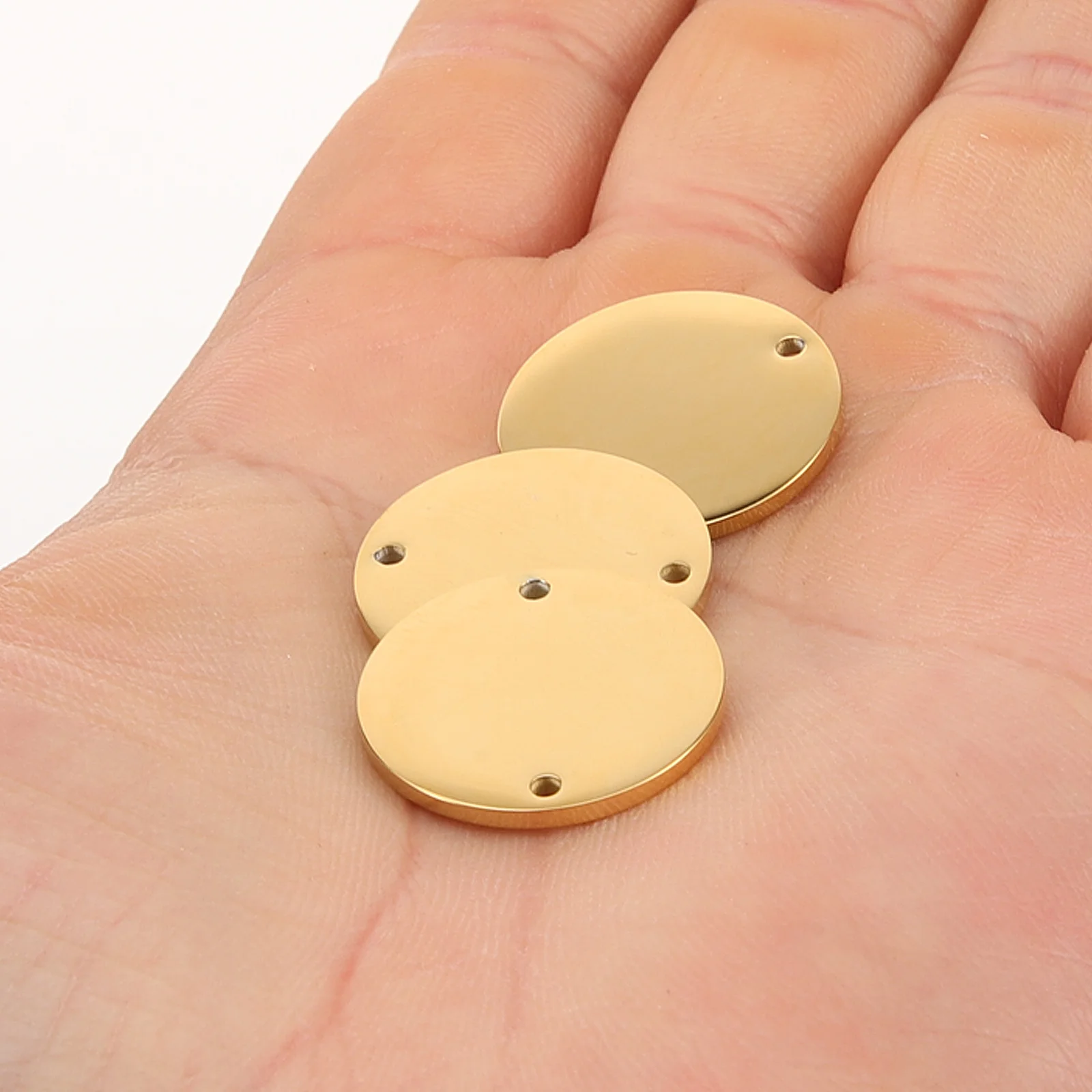 

6 Pcs Stainless Steel Blanks Dog Tag Flat Round Pendant Anti-lost Name Tags Metal Stamping Disc Pendants Charms