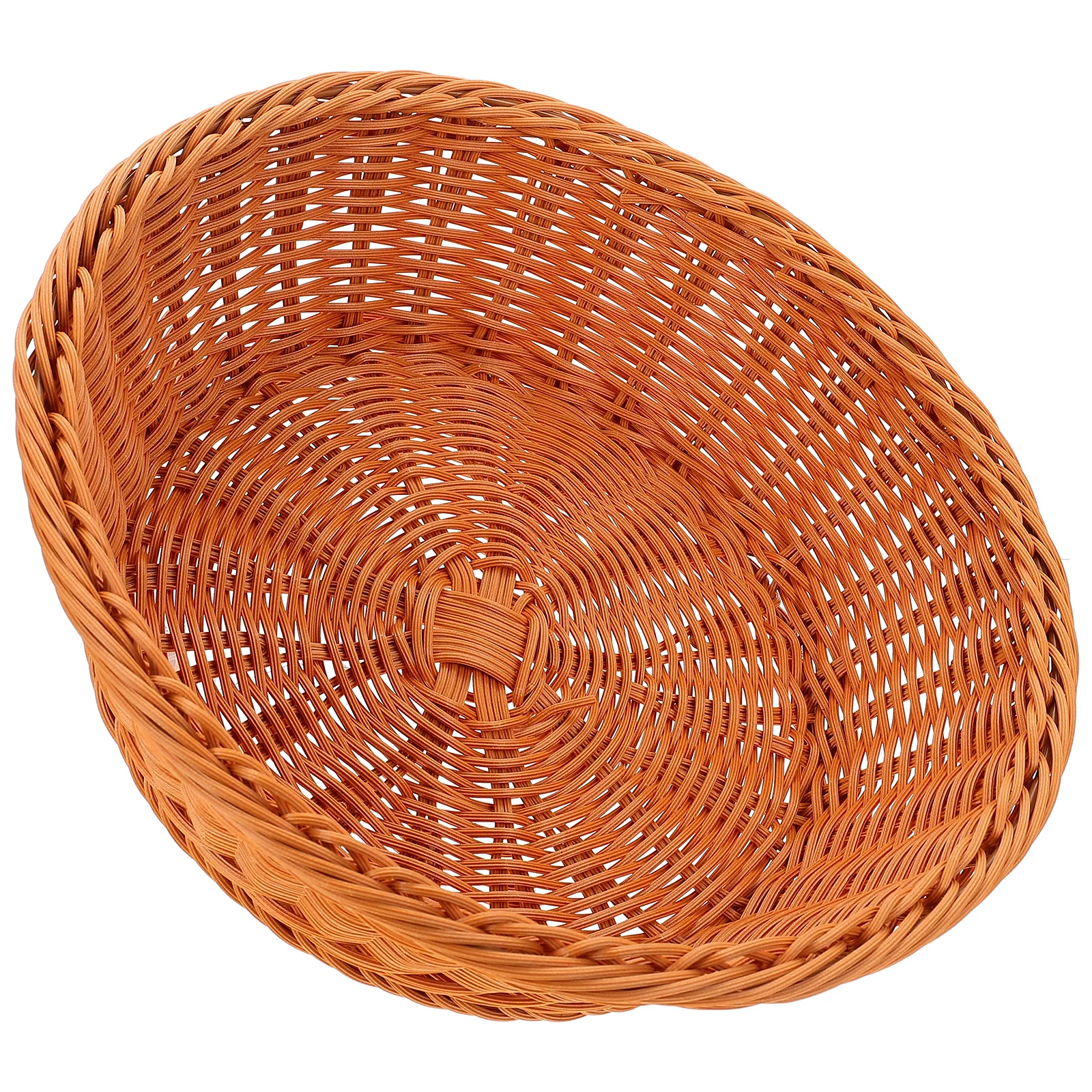 

Imitation Rattan Fruit Basket Small Woven Hamper Delicate Storage Tray Living Room Kitchen Hotel Plastic Durability Household