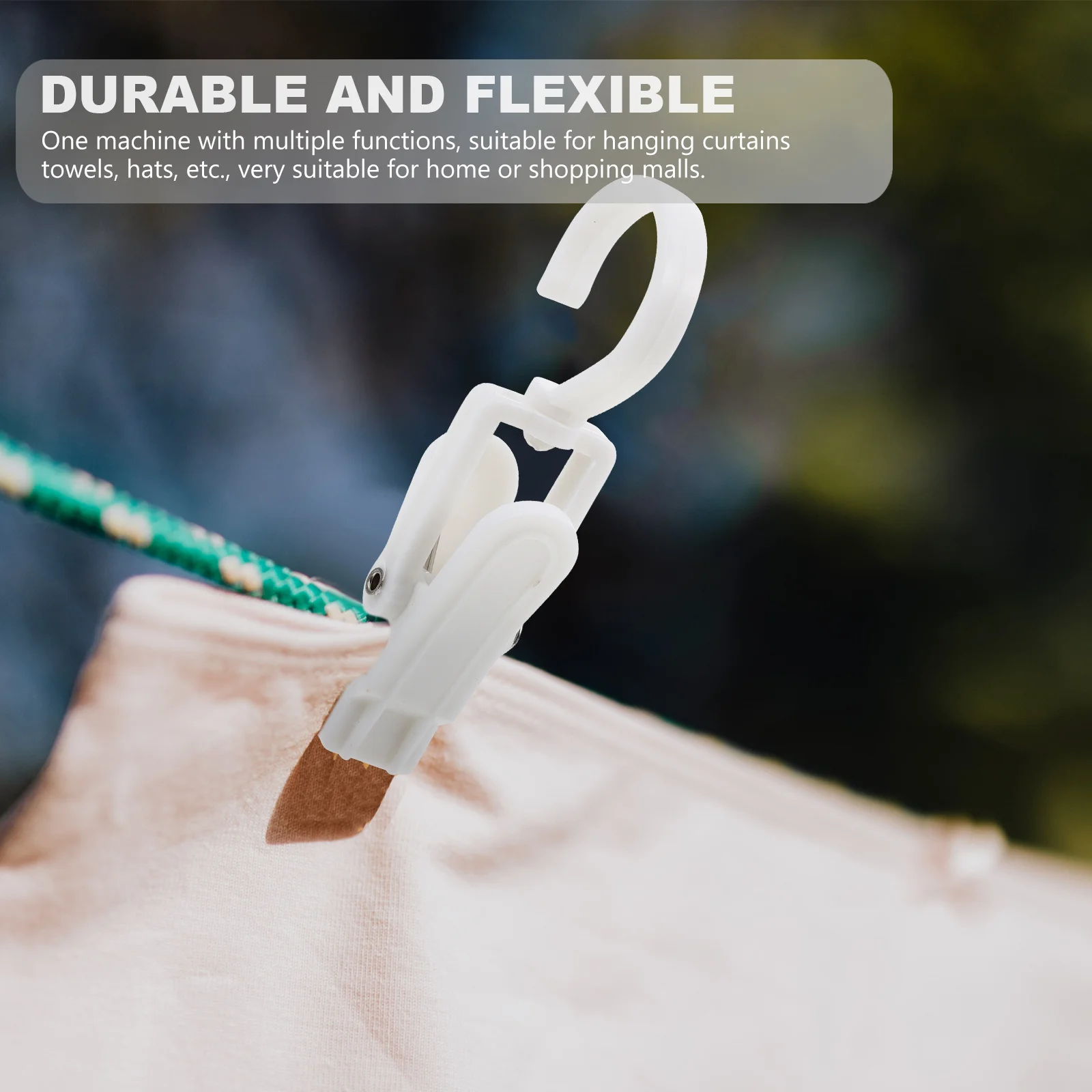 

10Pcs Rotatable Curtain Clips 360 Degree Plastic Hooks Heavy Duty Multi-Purpose Clips for Curtains Towels Plastic Curtain Hooks