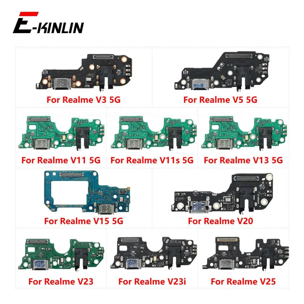 Charging Port Connector Board Parts Flex Cable With Mic For OPPO Realme V3 V5 V11 5G V11s V13 V15 V20 V23 V23i V25