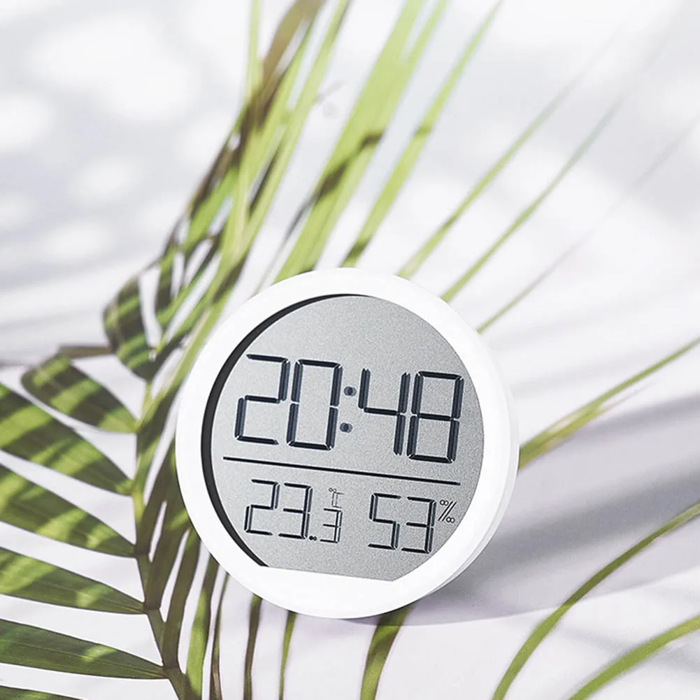 White Black ABS Multifunction Digital Clock With Temperature Humidity Date Display For Wall Desk Refrigerator Home Office Decor