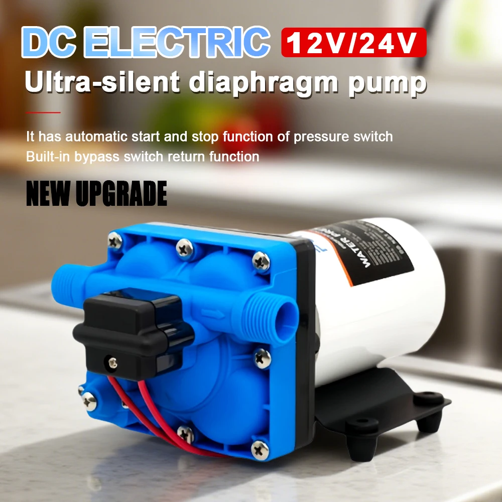 

Electric Diaphragm Water Pump 12V/24V Mini Sprayer Pump 4.0 GPM/5.5 GPM Self-Priming Pressure Pump for Car Washing Irrigation