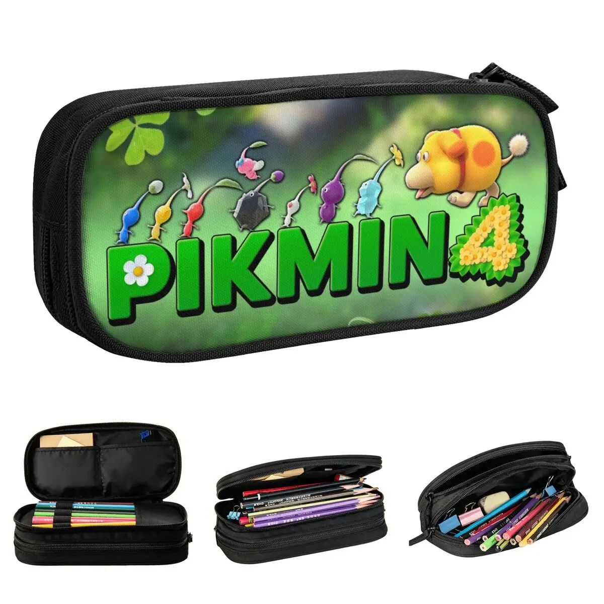 New Pikmin 4 Game Pencil Case Pen Holder Bag for Student Big Capacity Students School Gift Pencil Box