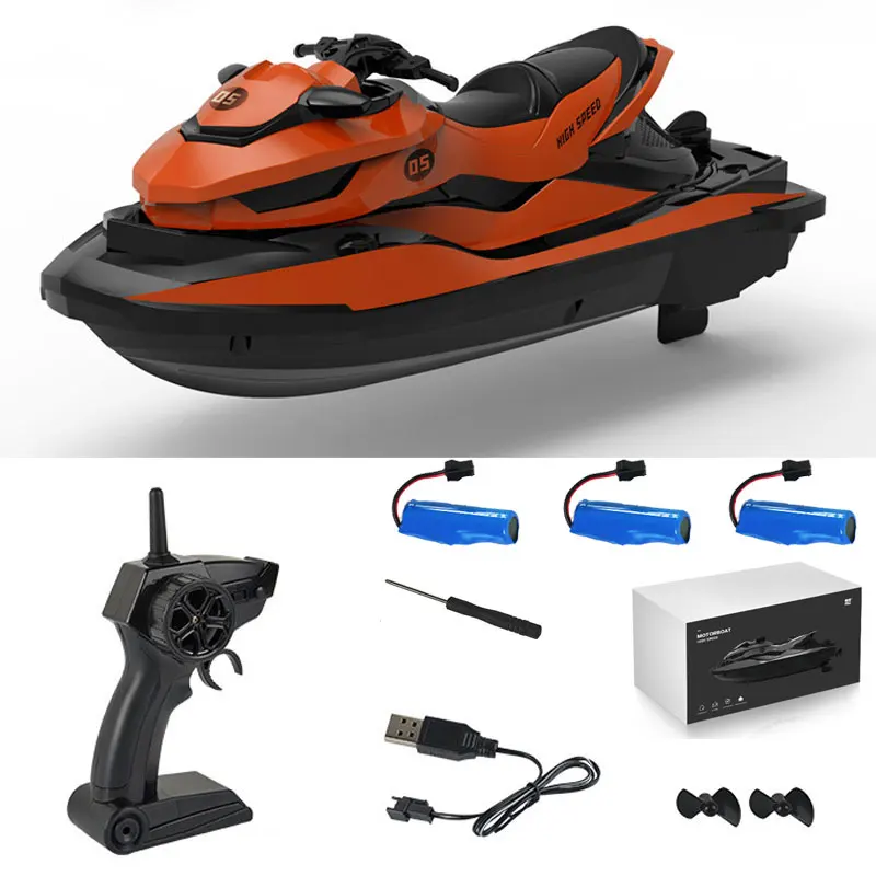 Racing RC Boat High Speed Radio Remote Control Speedboat Waterproof Rechargeable Electronic Motorboat For Pool Game Kids Gift