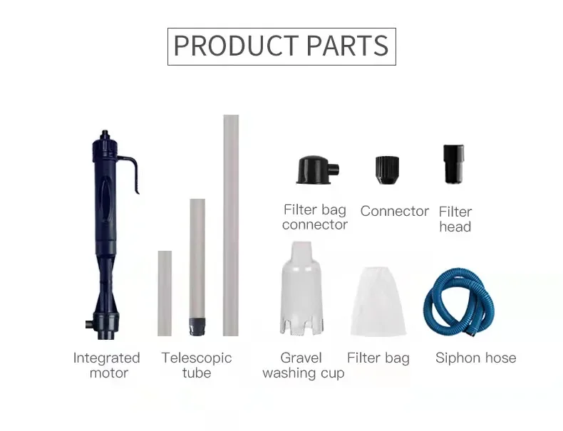 3W Aquarium Elektrischer Kiesreiniger Wasserwechselpumpe Reinigungswerkzeuge Wasserwechsler Siphon für Aquarium Wasserfilterpumpe – Detail 9