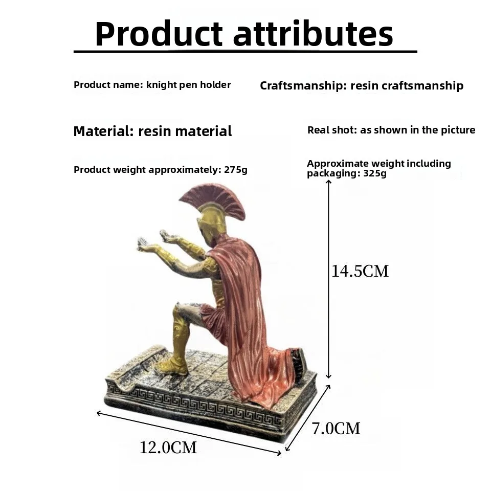 Creative Knight Retro Warrior Pen Holder Pen Holder, Office Creative Ornaments, Birthday Gifts