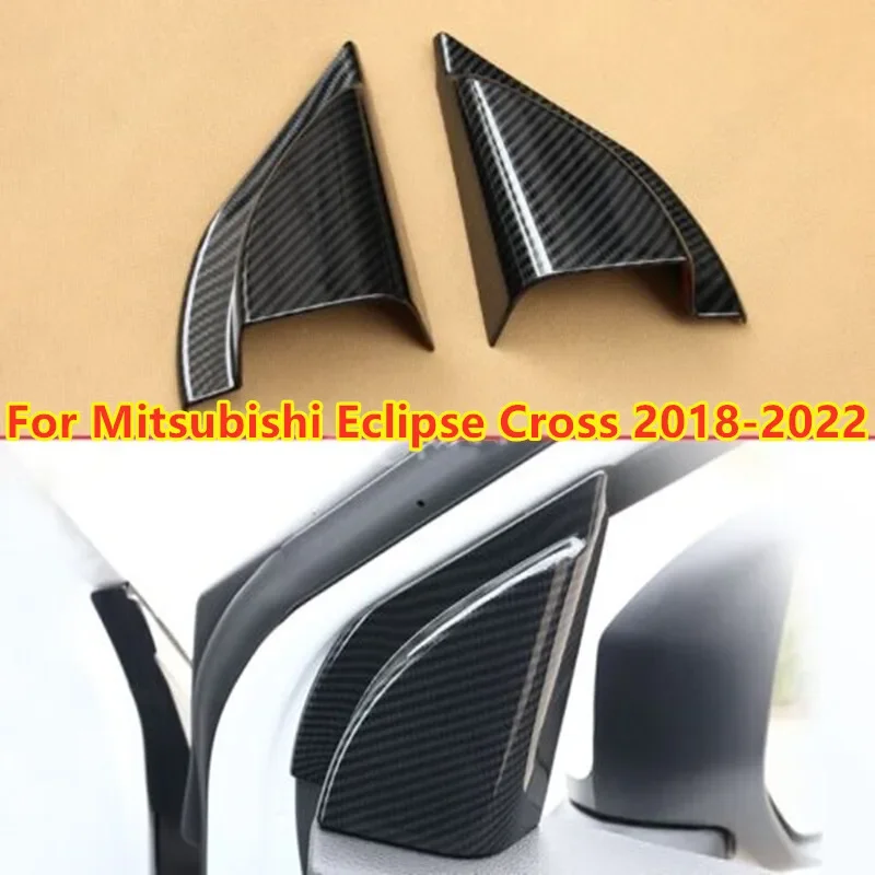 2X Carbon Fiber Door A Pillar Cover Trim For Mitsubishi Eclipse Cross 2018-2022