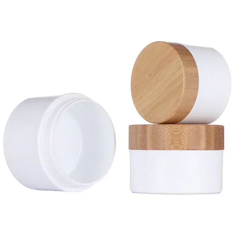 12Pcs/Lot 50/80/100/120/150/200/250g Face Cream Storage Jar Imitation Wood Imitation Grain Lid Cosmetic Bottle Empty Plastic Jar