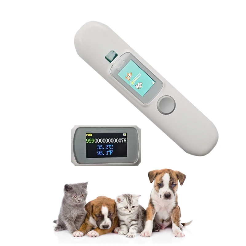 

134.2kHz FDX-B RFID Plastic Animal Temperature Reader with for APP Record for Health Veterinary Use