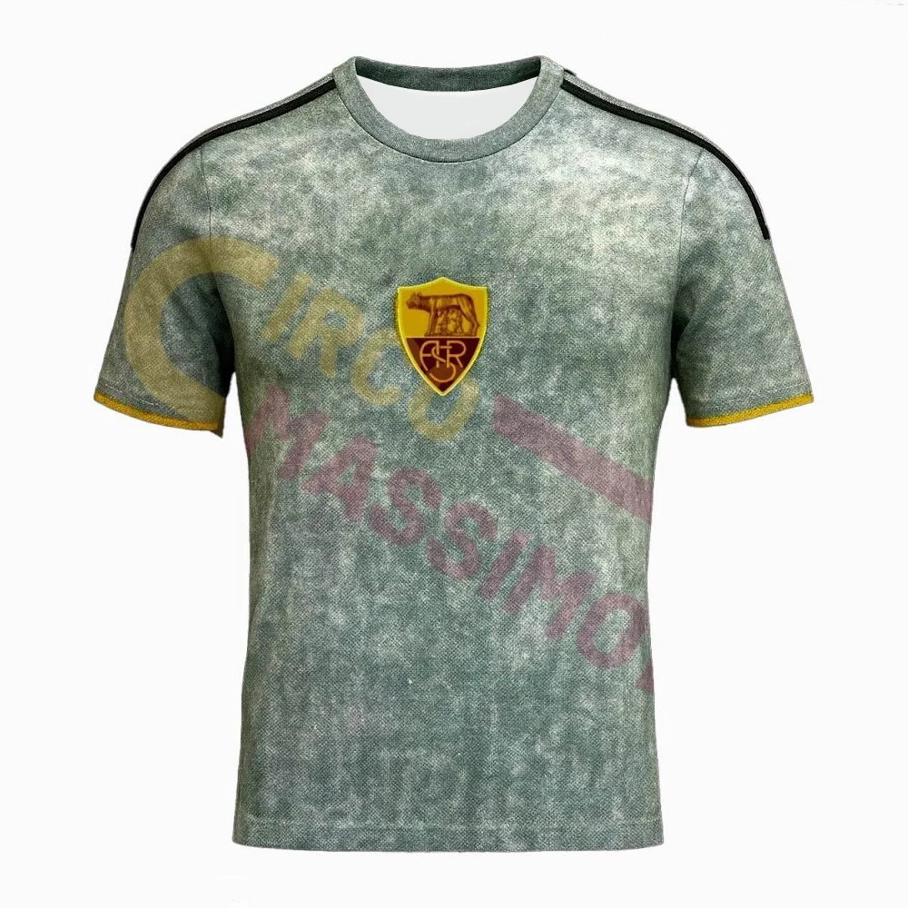 Heißes Herren- und Damen-Roma-Oversize-Fußballtrikot mit kurzen Ärmeln, Y2K-Streetwear, Performance-Fußball-T-Shirt, Fan-Freizeit-Sport-T-Shirt 26 – Detail 2