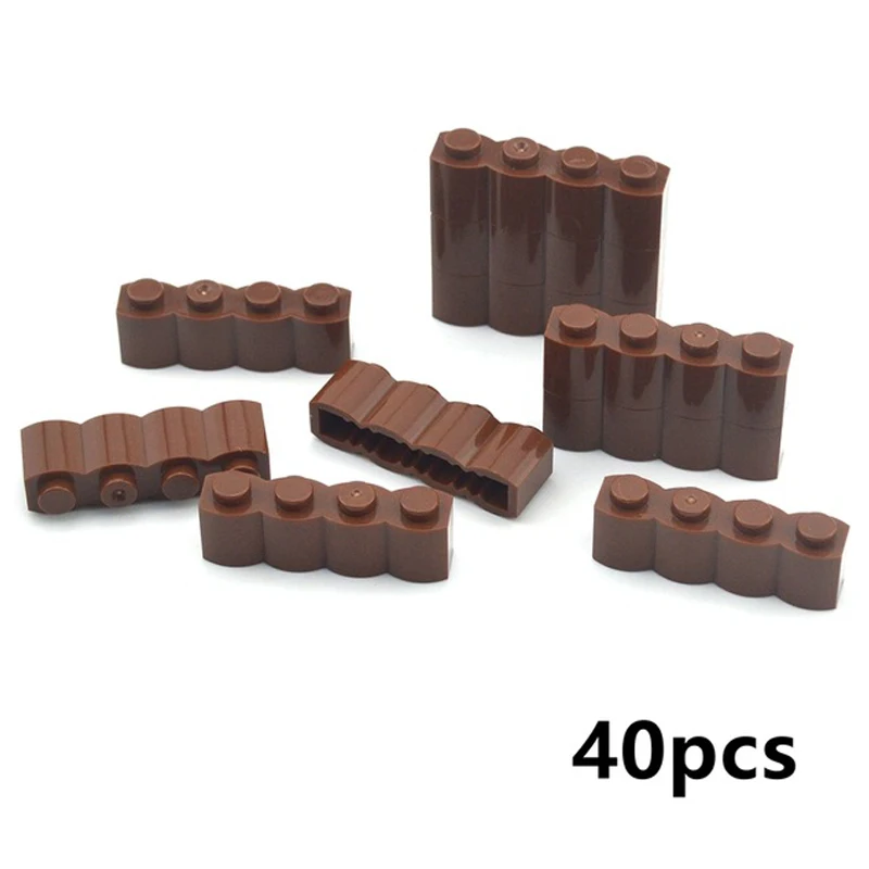 MOC 30136 Brick Modified 1 x 2 Log For Waved Building Blocks Parts Special DIY Educational Creative gift Toys