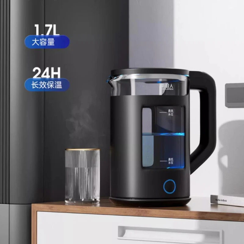 Glass Transparent Electric Kettle 220V 304 Stainless Steel Heat Insulated Home 1.7L Large Capacity Fast Heaing чайник غلاية ماء