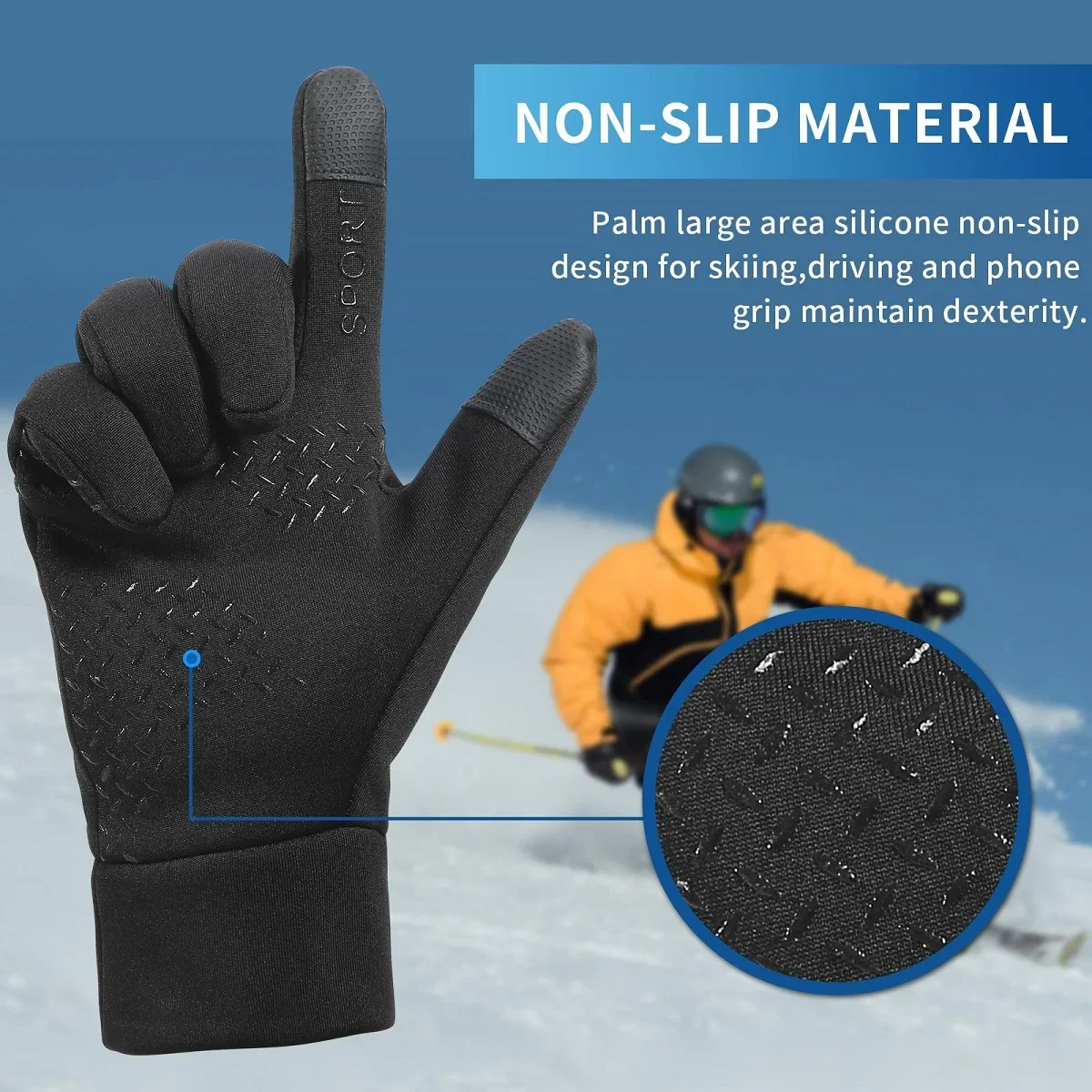 1pc Winter Wasserdichte Radfahren Handschuhe Outdoor Sport Ski Laufen Motorrad Nicht-Slip Wärme Touchscreen Fleece Handschuhe Männer Frau