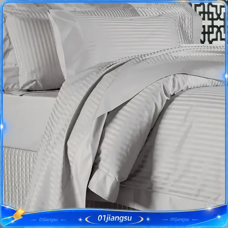 1200TC 100% Egyptian Cotton Bed Sheets Set Flat Fitted Sheet Duvet Cover Solid Color Customizable US AU Size Luxury Soft