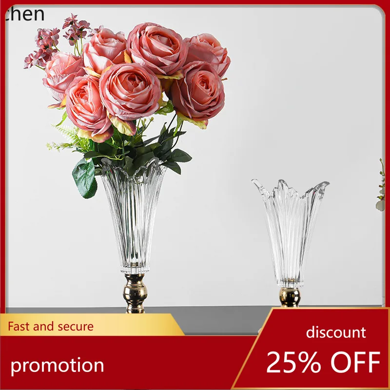 

Zml transparent glass flower vase - decorative ornament for home, living room, and dining table