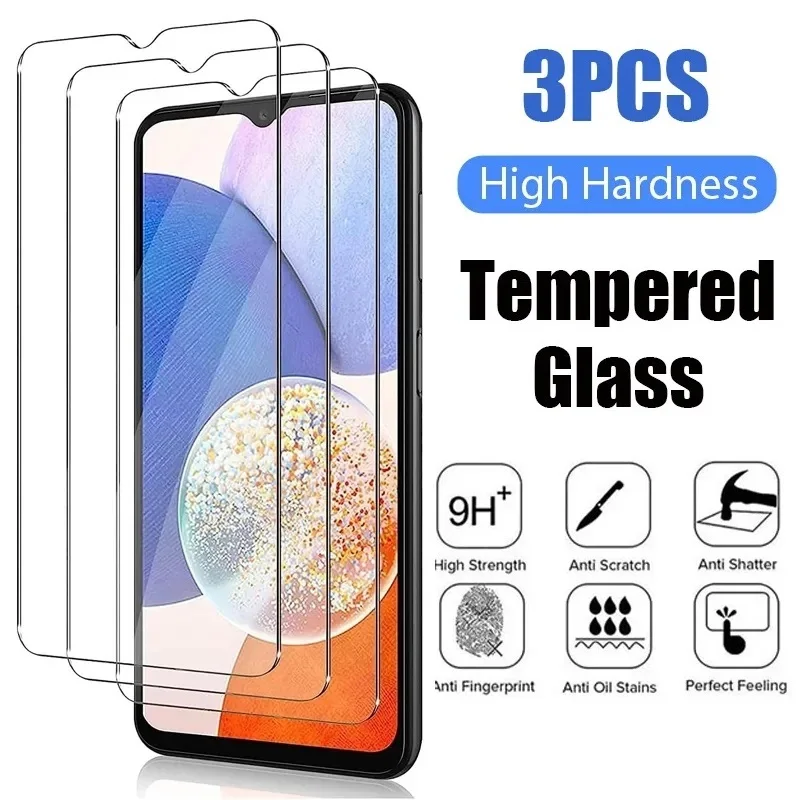 3-teiliger Displayschutz für Samsung A73 A53 A32 A33 A22 A52S A13 A14 5G gehärtetes Glas für Galaxy A51 A70 A50 A71 A72 A03 A04 A12