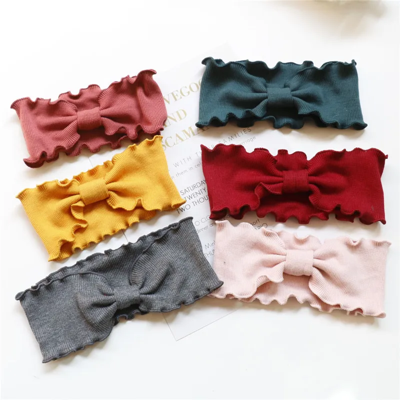 

1Pc Elastic Baby Headband Vintage Wave Bowknot Hair Band for Newborn Stretchy Wide Turban Infant Boy Girl Hair Accessories