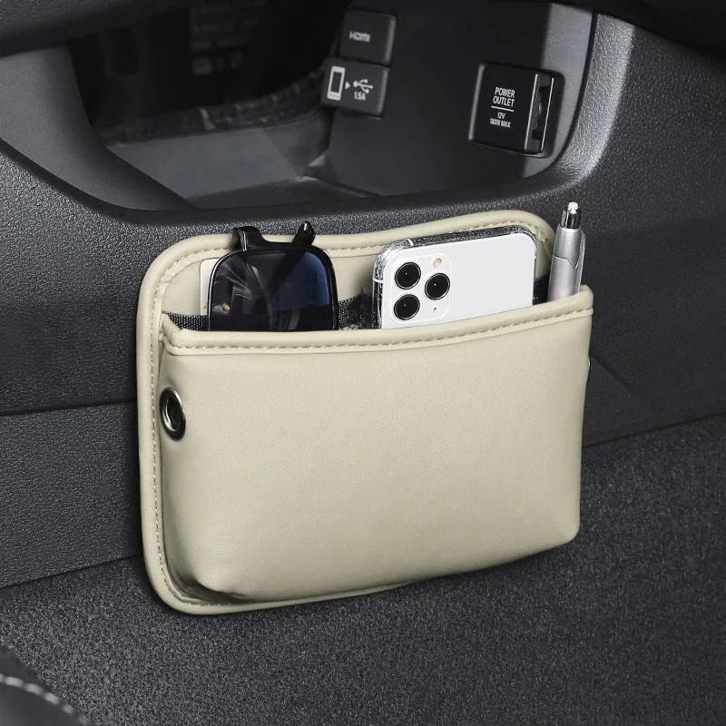

1pc Car Storage Box Self Adhesive Organizer Pocket Universal Car Collecting Bag for Phone Key Card Car Interior Accessories
