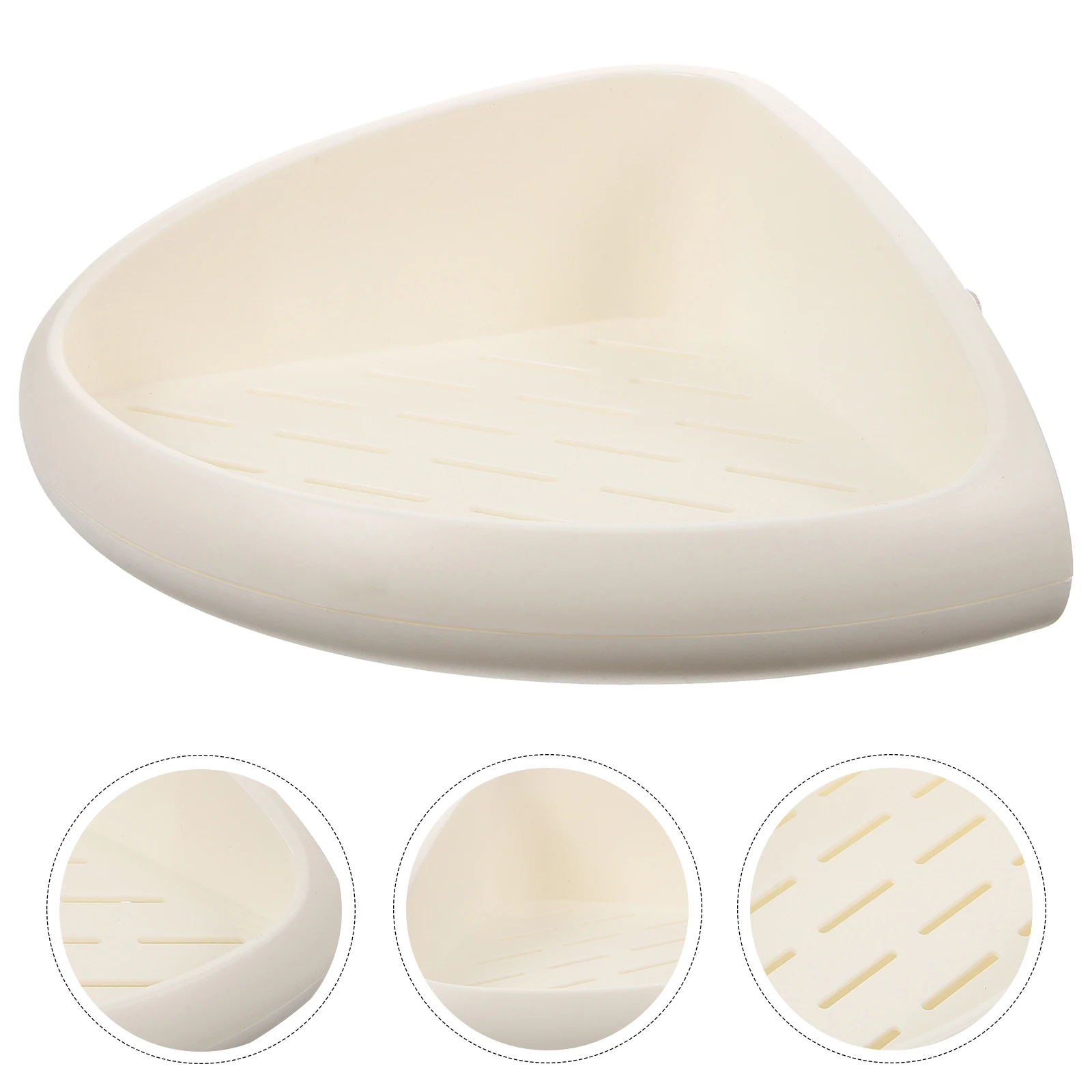 

1pc Plastic Punch-Free Storage Rack Triangle Corner Shelf Bathroom Kitchen Organizer No Screws Easy Assembly Grey