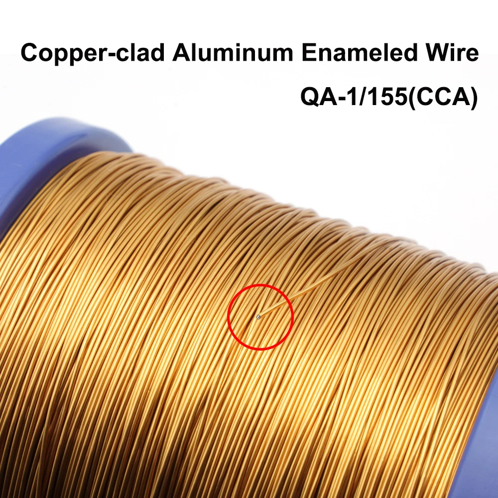 1Kg/Lot QA-1/155 CCA Direct-Welded Copper-clad Aluminum Enameled Wire Polyurethane Enamelled Wire 0.15-1.2mm Enamelled CCA Wire