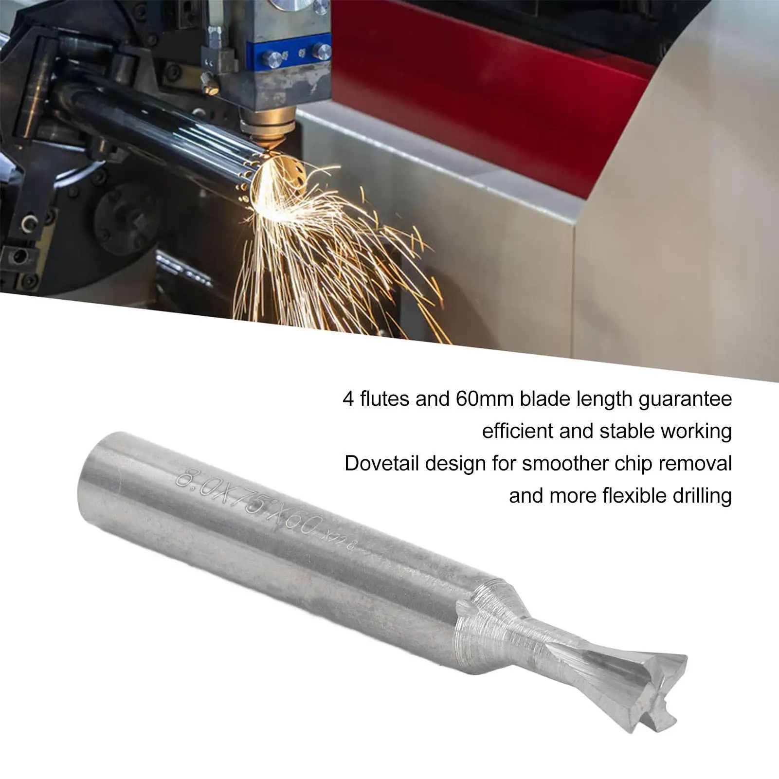 Universal 60mm End Mill Cutter Tool - Versatile Shank for Efficient Milling, Ideal for replacement Applications