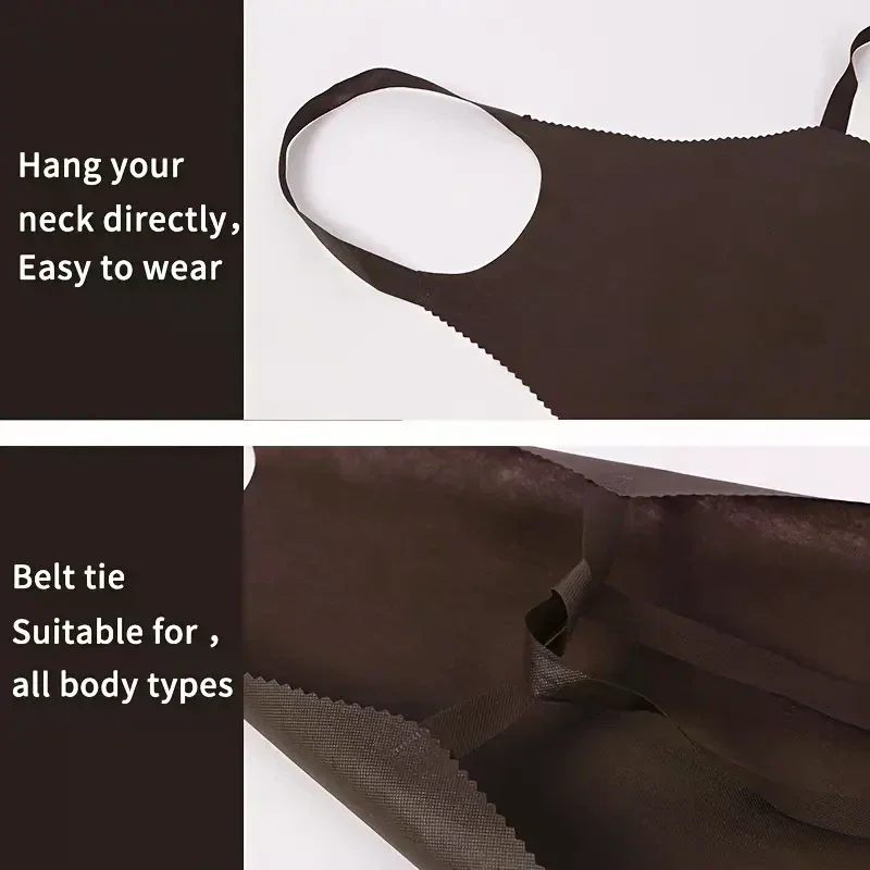 10pcs Disposable Non Woven Aprons Kitchen Aprons Solid Color Anti-fouling Breathable For Cooking, BBQ, Waiters, Hairdressing