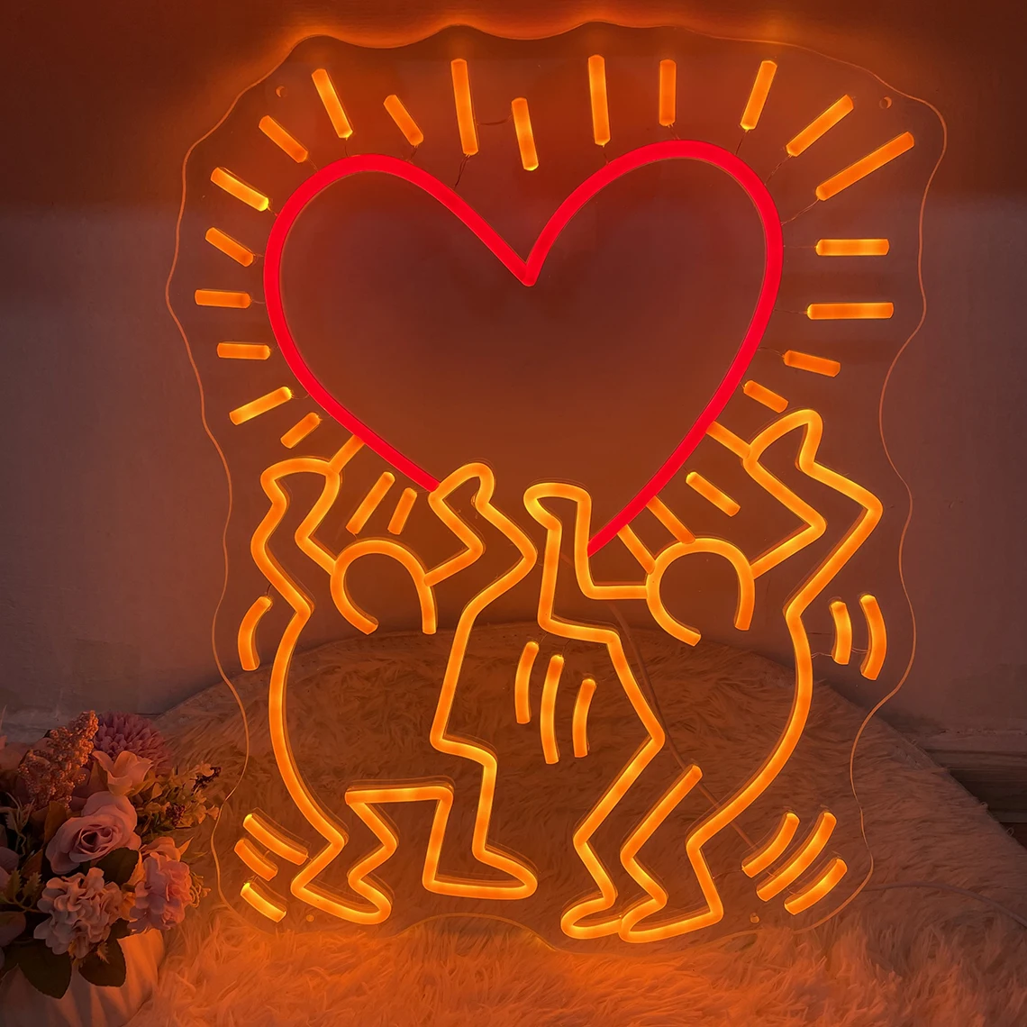 Imagem -06 - Double Love Art Neon Sign Handmade Neon Sign para Hair Beauty Salon Sinal de Negócios Neon Moderno