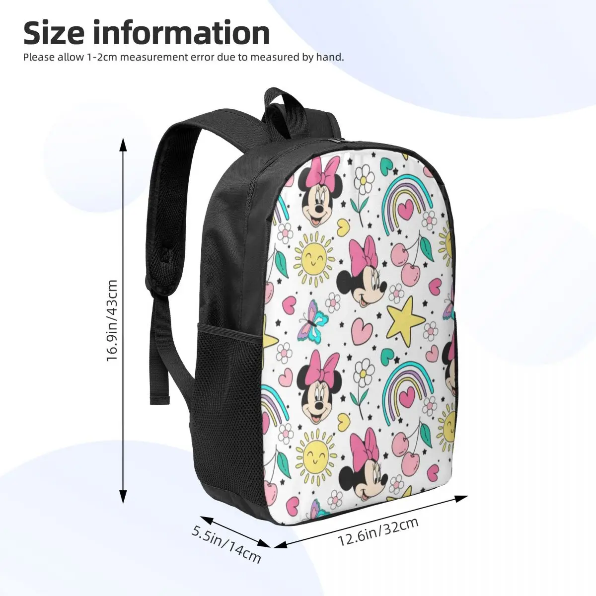 Disney tureMouse-Sac à Dos d'École Minimaliste pour Adolescents et Jeunes Adultes, Basique, 17 Pouces