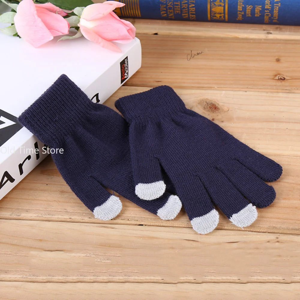 Winter Touch Screen Gloves Texting Cap Smart Phone Women Men Warm Stretch Knit Mittens Full Finger Female Crochet Soft Thicken